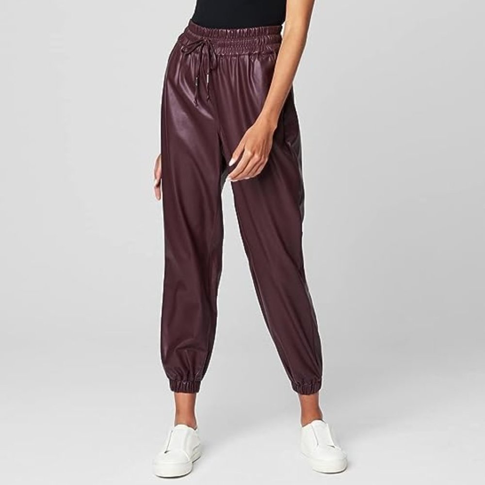 Wine/ Burgundy Colored Faux Leather Pants